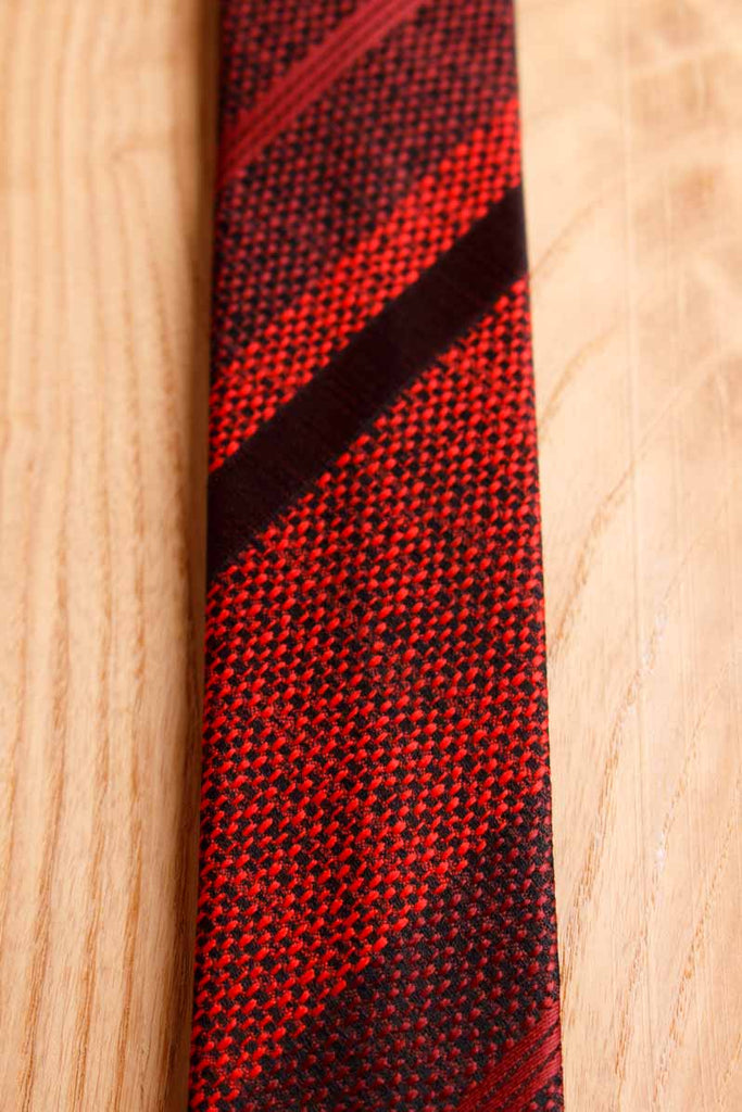 60s Krawatte rot Streifen