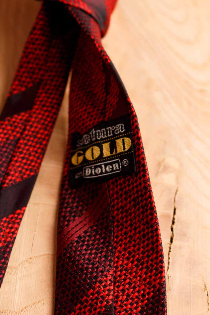 60s Krawatte rot Streifen