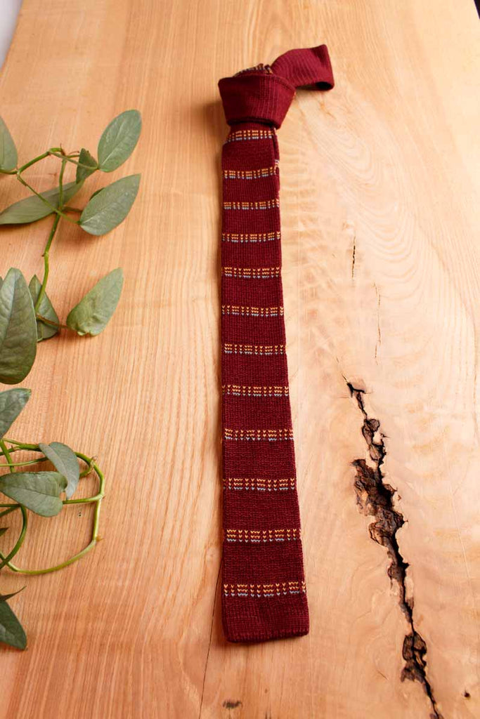 60s CACHAREL Strick Krawatte rot