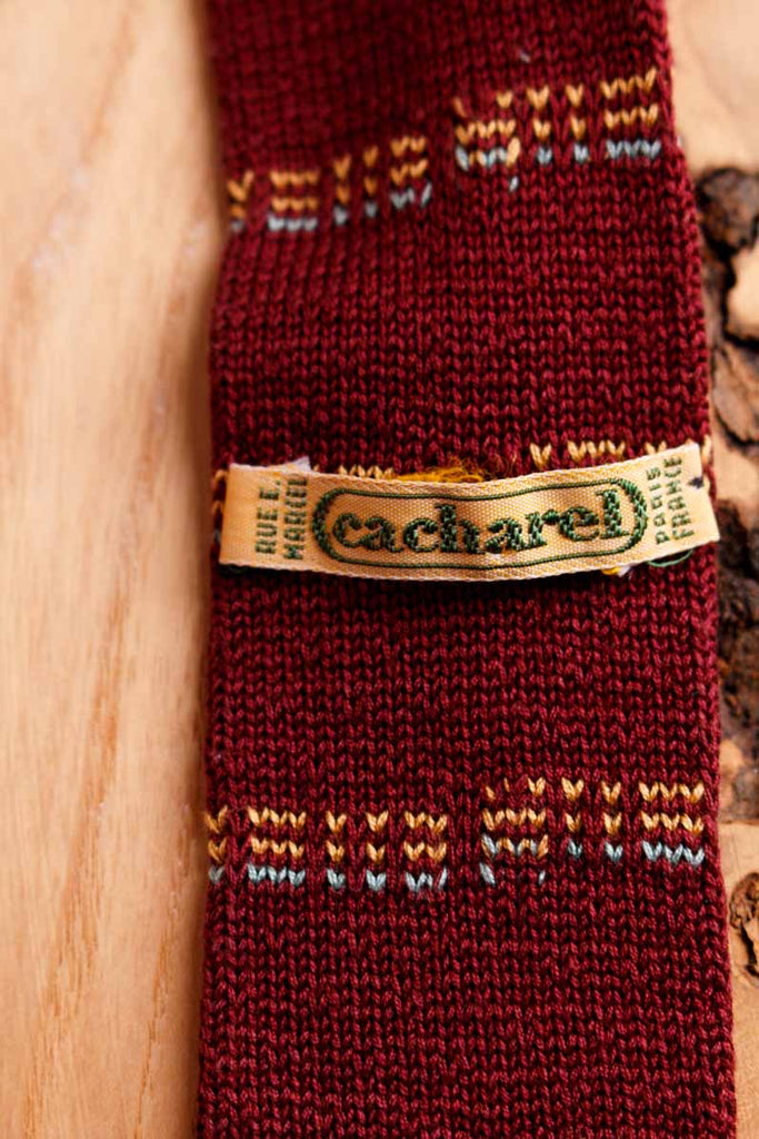 60s CACHAREL Strick Krawatte rot