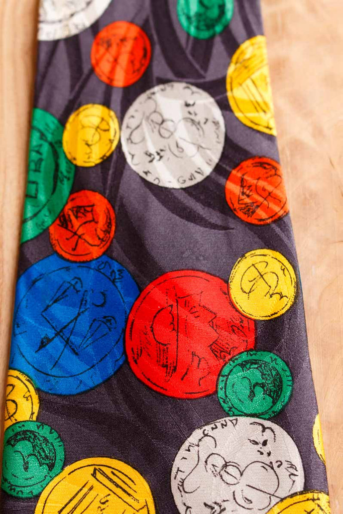 80s Krawatte bunt Seide