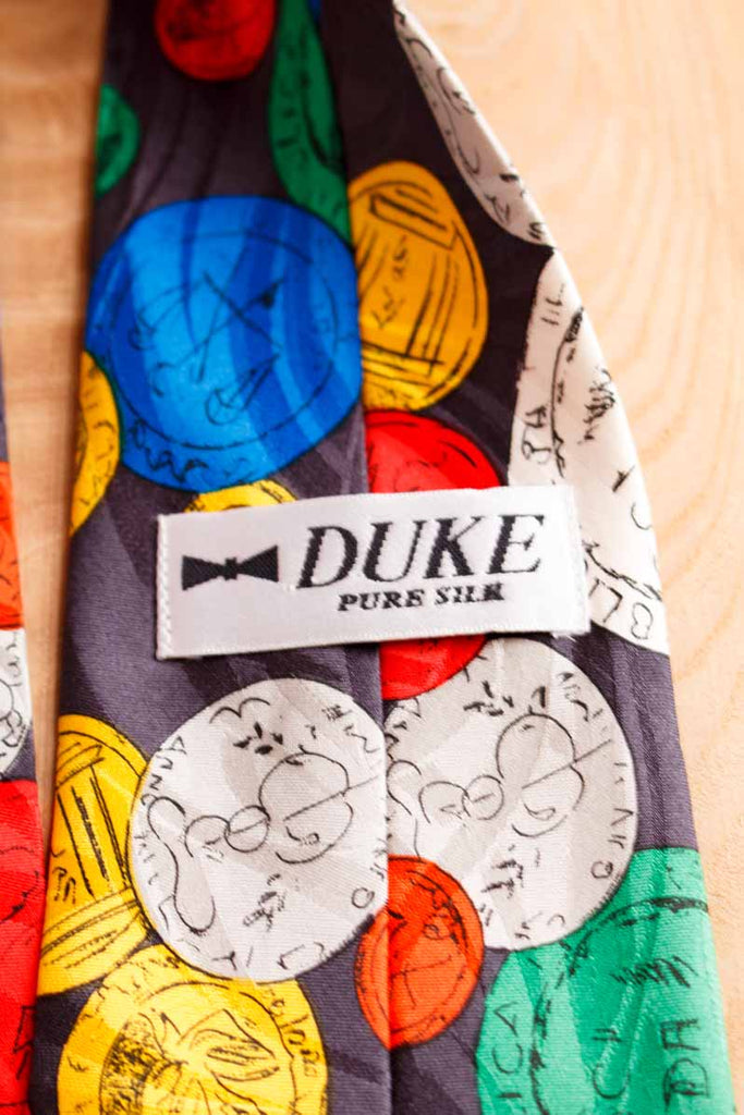 80s Krawatte bunt Seide