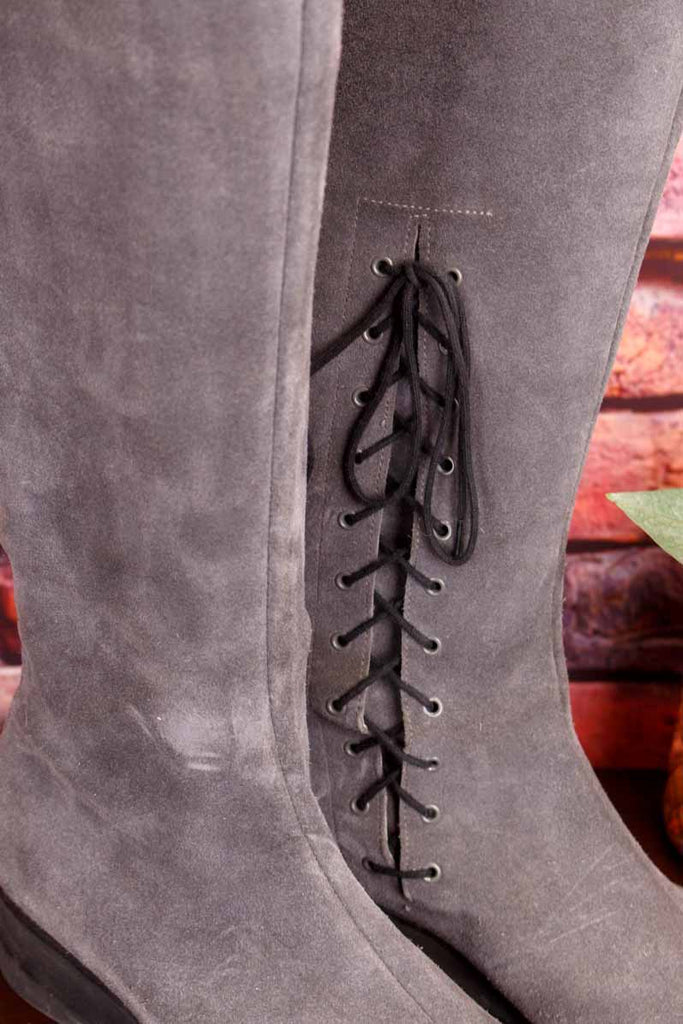 Wildleder Keilabsatz Stiefel grau