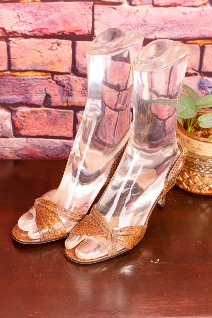 70s Riemchen Sandalen braun