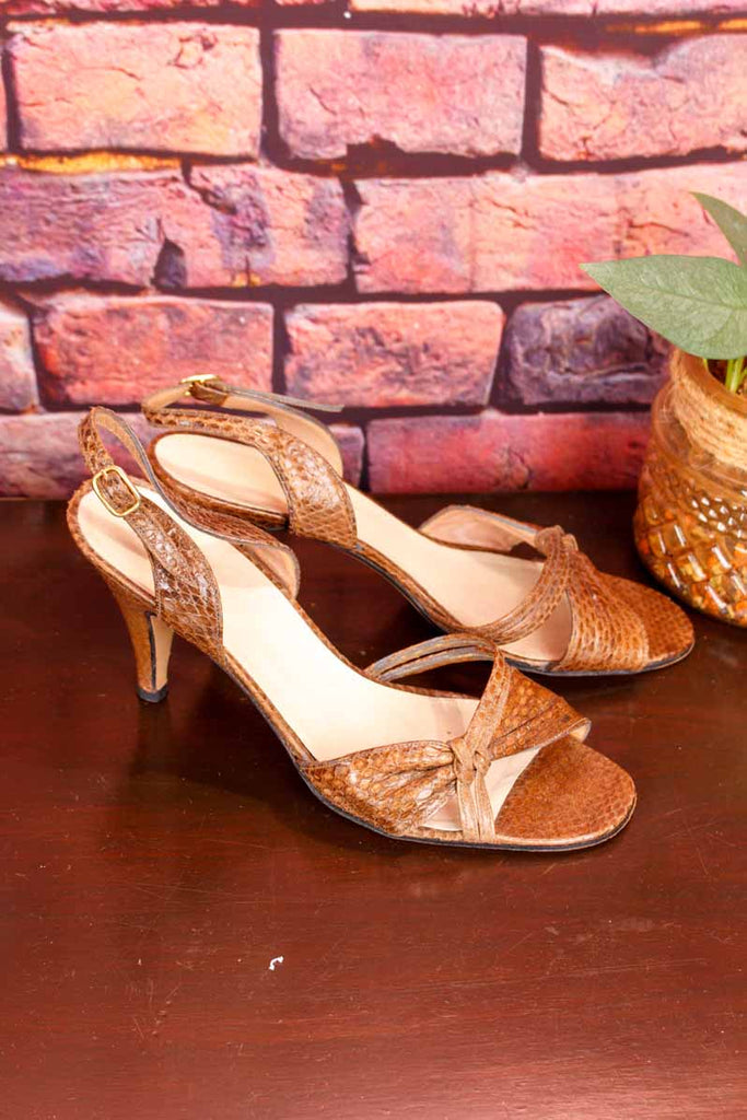 70s Riemchen Sandalen braun