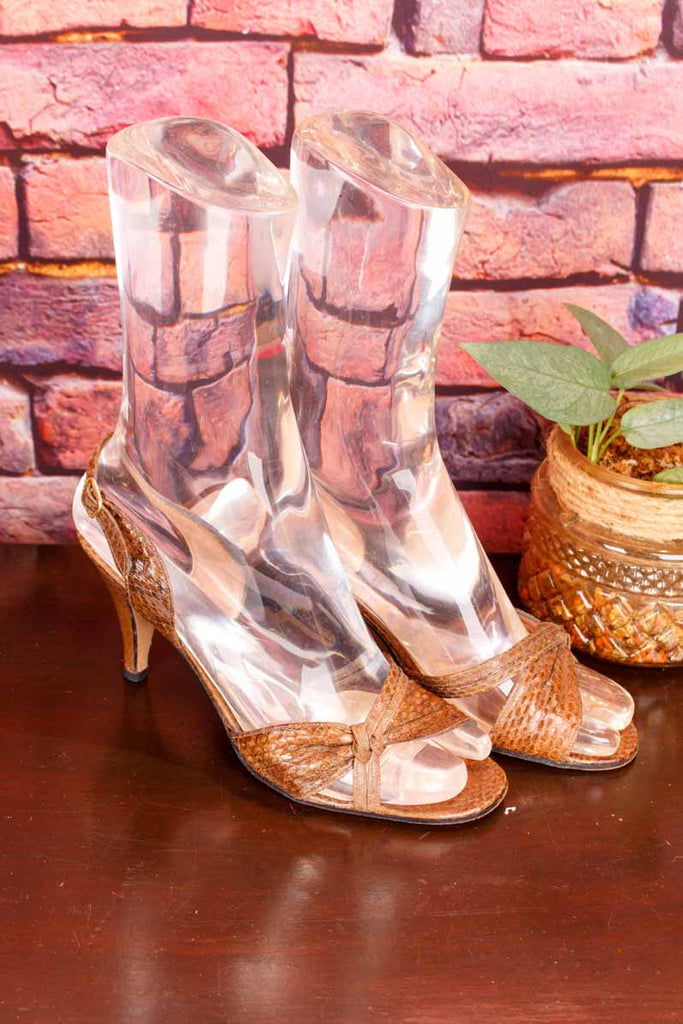 70s Riemchen Sandalen braun