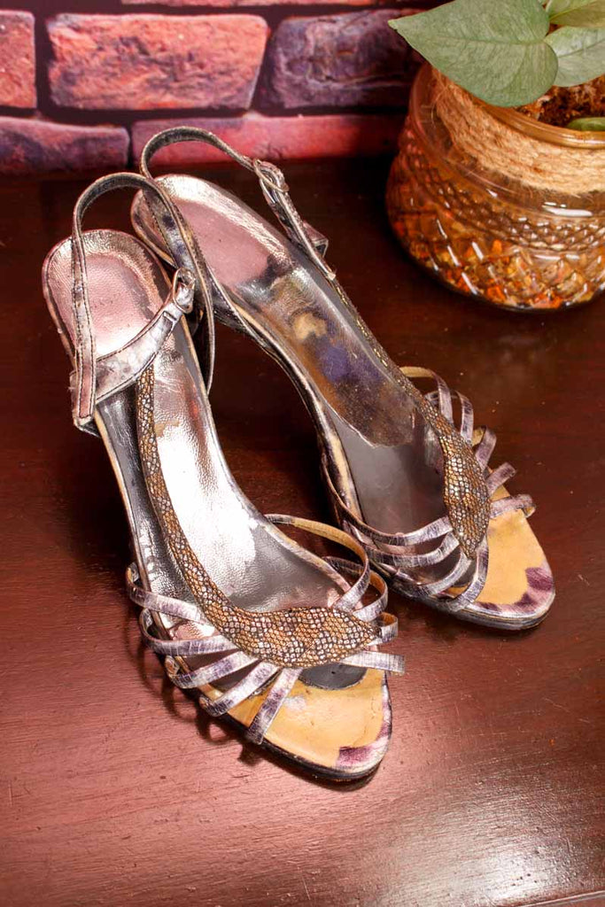 80s Riemchen Sandalen silber
