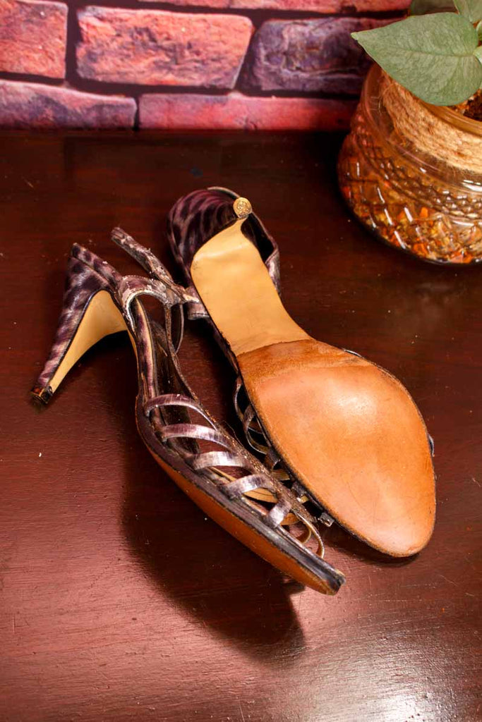 80s Riemchen Sandalen silber