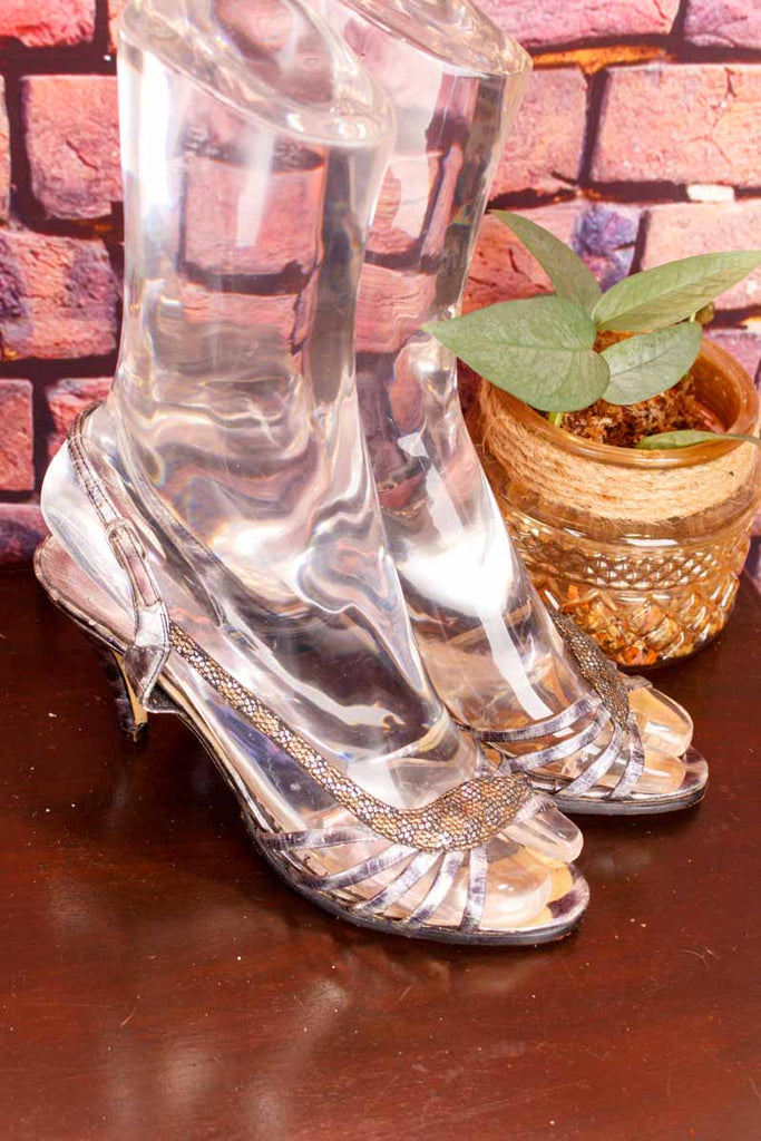 80s Riemchen Sandalen silber