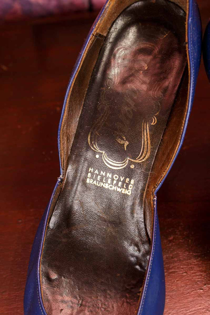 60s Highheels blau spitz