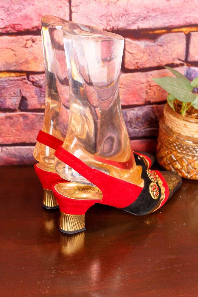 GOMEZ RIVAS Riemchen Pumps rot gold