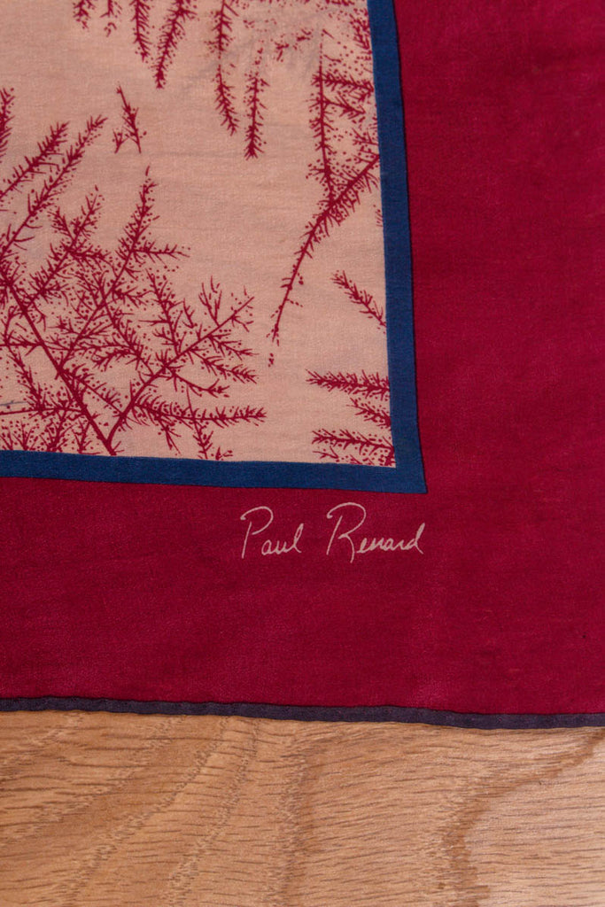 Vintage Seidenschal Paul Renard 70er Accessoires Boho bunt Designer lila rosa Sekretärin Special Tuch Unisize vintageberlin.de