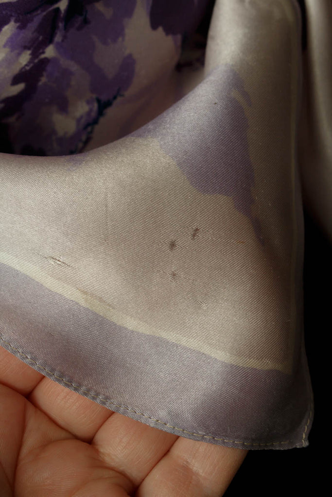 Vintage Seidentuch lila blau 70er 80er Accessoires blau Boho bunt lila Rockabilly Special Tuch Unisize vintageberlin.de