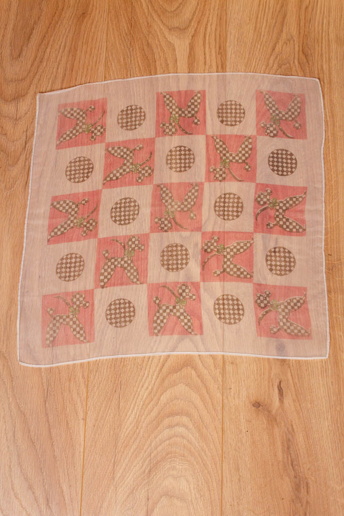 Vintage Kopftuch Pudel Default Title 50er 60er Accessoires Boho bunt Dandy Disco Rockabilly rosa Special Tuch Unisize weiß vintageberlin.de