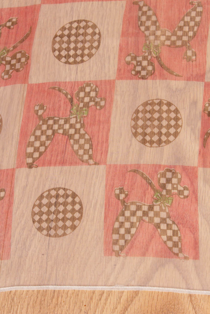 Vintage Kopftuch Pudel 50er 60er Accessoires Boho bunt Dandy Disco Rockabilly rosa Special Tuch Unisize weiß vintageberlin.de