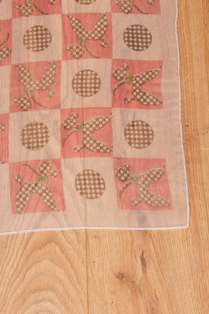 Vintage Kopftuch Pudel 50er 60er Accessoires Boho bunt Dandy Disco Rockabilly rosa Special Tuch Unisize weiß vintageberlin.de