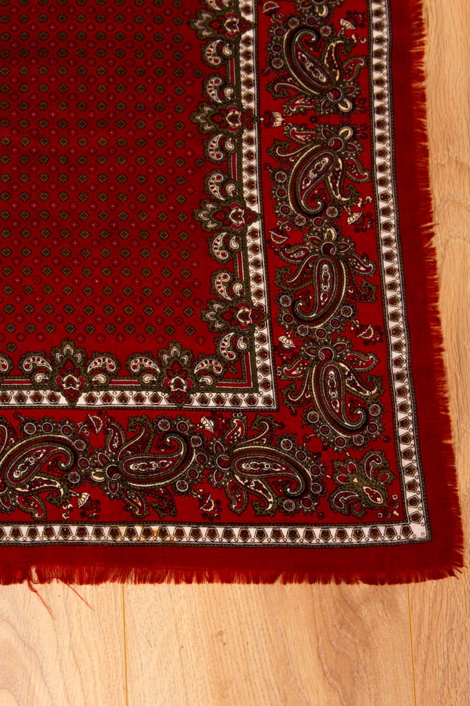 Wolltuch weinrot 60er 70er Accessoires Boho bunt Dandy Disco Rockabilly rot Special Tuch Unisize vintageberlin.de