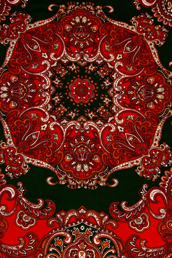 Wolltuch rot Innsbruck 70er 80er Accessoires Boho bunt Dandy Disco Rockabilly rot Special Tuch Unisize vintageberlin.de
