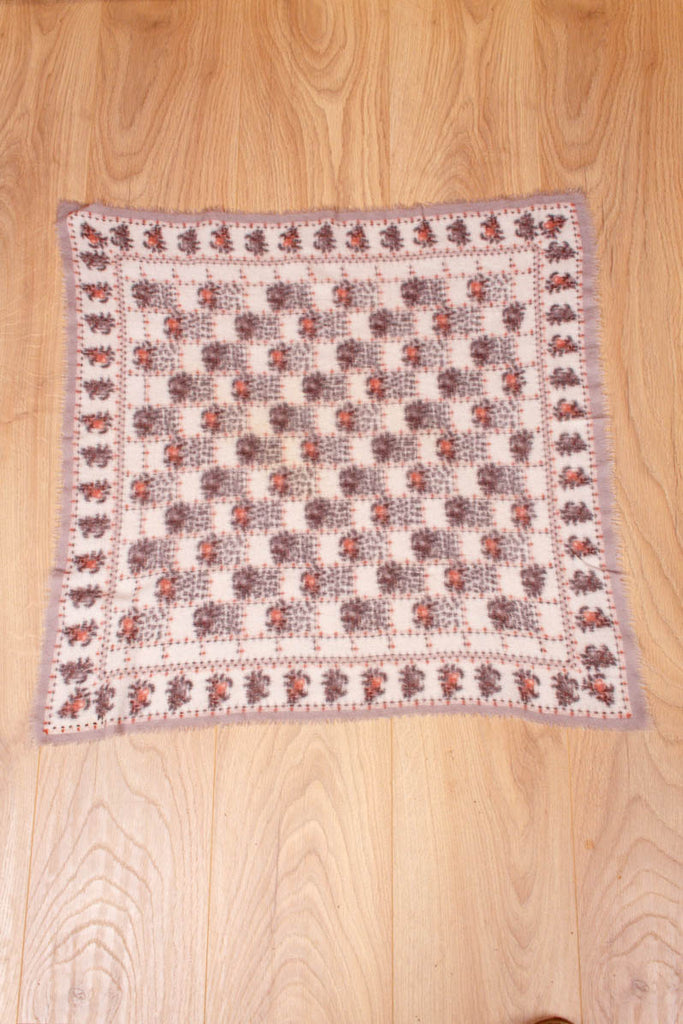 Wolltuch greige Muster Default Title 70er 80er Accessoires beige Boho bunt Dandy Disco grau Rockabilly Special Tuch Unisize vintageberlin.de