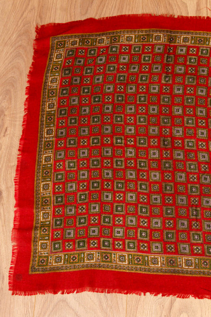 Schaltuch rot Muster 70er 80er Accessoires Boho bunt Dandy Disco Rockabilly rot Special Tuch Unisize vintageberlin.de