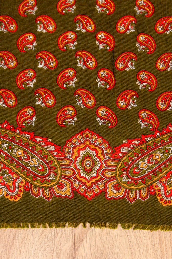 Schaltuch grün Muster 70er 80er Accessoires Boho bunt Dandy Disco grün Rockabilly Special Tuch Unisize vintageberlin.de