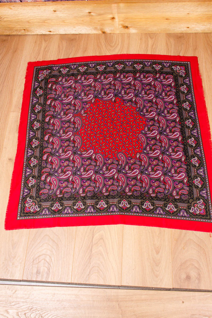 Schaltuch weinrot Muster Default Title 70er 80er Accessoires Boho bunt Dandy Disco Rockabilly rot Special Tuch Unisize vintageberlin.de