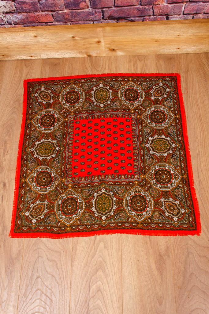 Schaltuch hellrot Muster Default Title 70er 80er Accessoires Boho bunt Dandy Disco Rockabilly rot Special Tuch Unisize vintageberlin.de