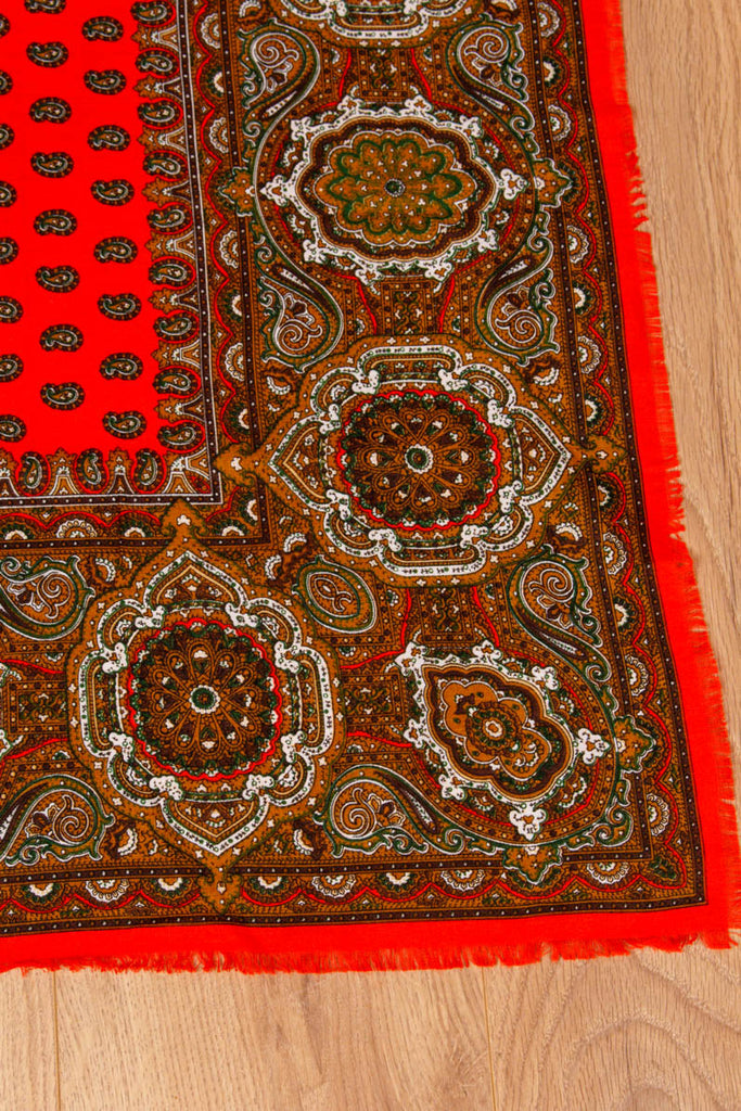 Schaltuch hellrot Muster 70er 80er Accessoires Boho bunt Dandy Disco Rockabilly rot Special Tuch Unisize vintageberlin.de