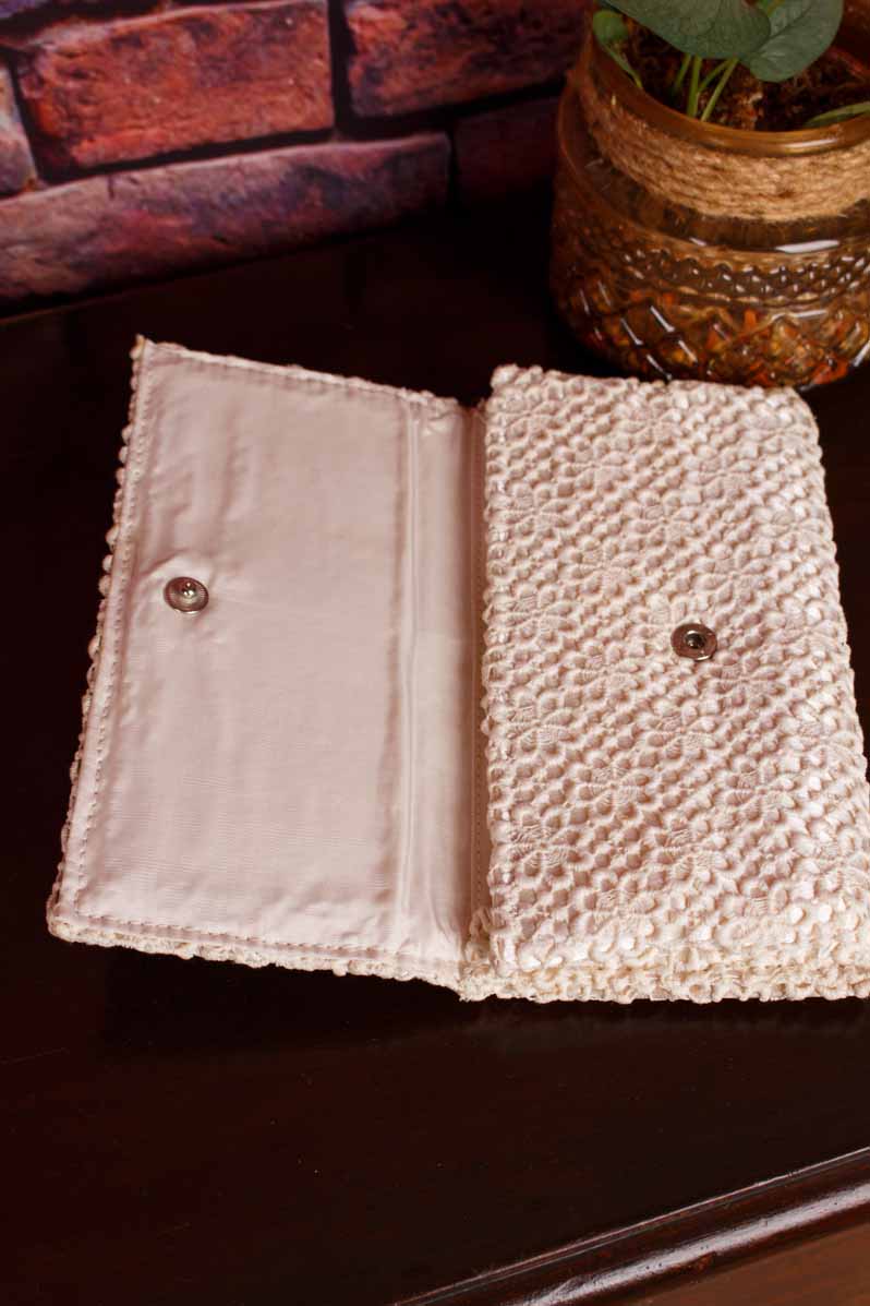 weiße Spitzen Tasche Clutch