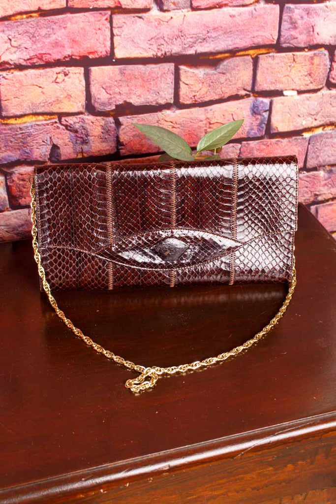 Leder Abendhandtasche rotbraun
