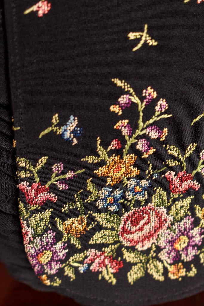 antikes Täschchen schwarz Petit Point