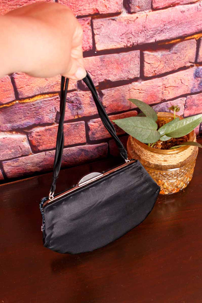20s Handtasche schwarz Perlen