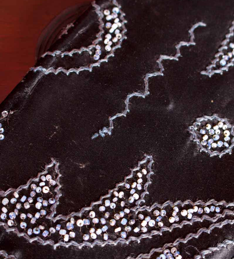 20s Handtasche schwarz Perlen