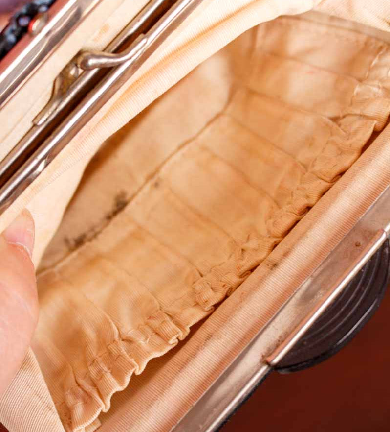 20s Handtasche schwarz Perlen