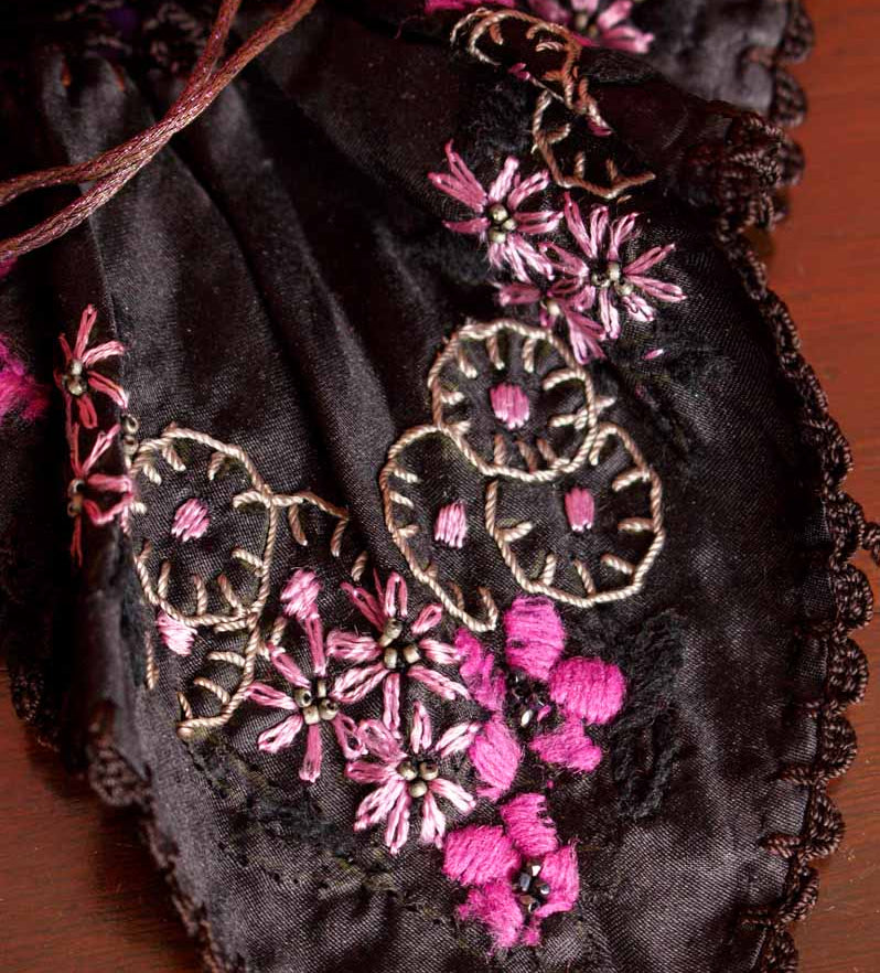 Viktorianische Handtasche Beutel Seide