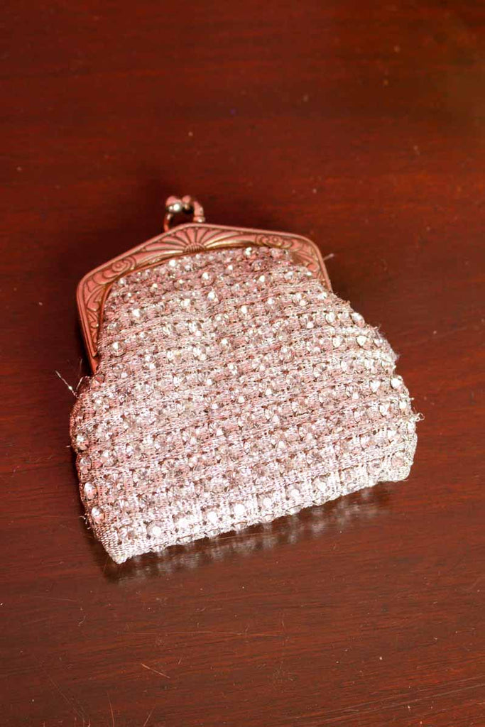 60s Strass Börse silber