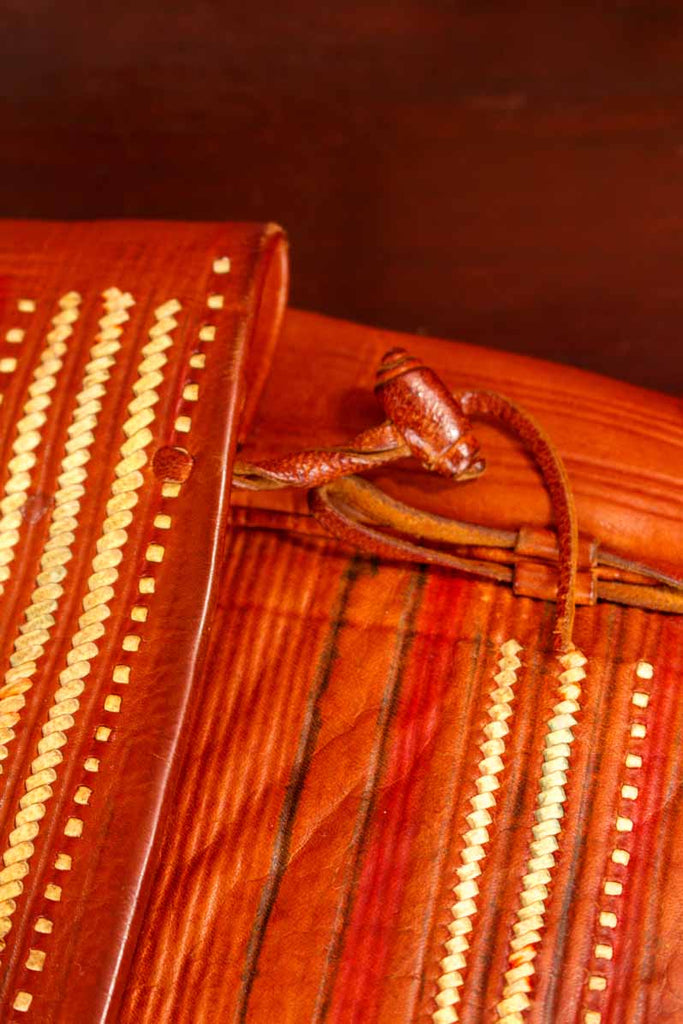 60s Boho Leder Satteltasche braun