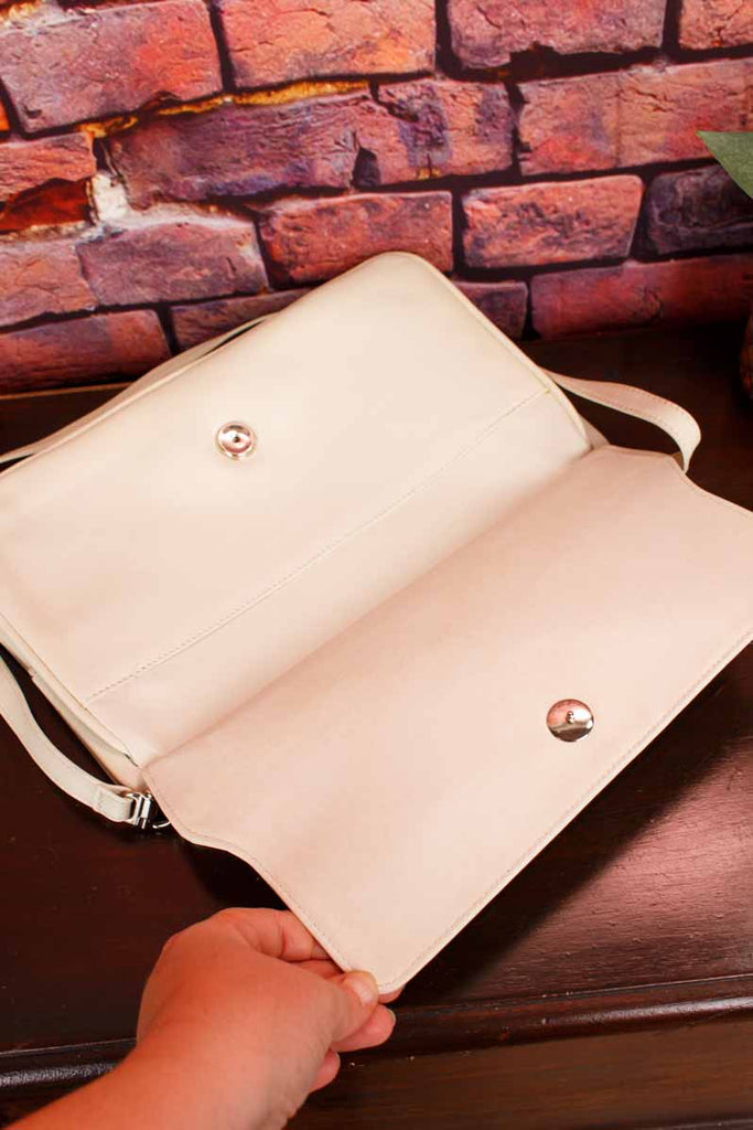 weiße Leder Handtasche