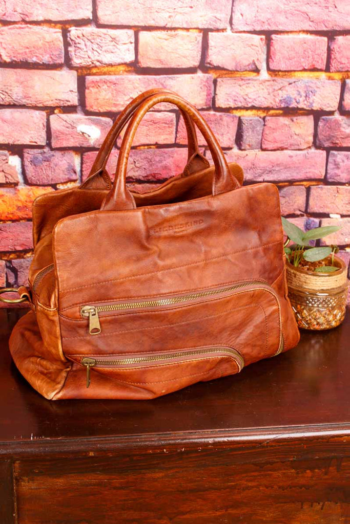 Liebeskind Leder Handtasche dunkelbraun