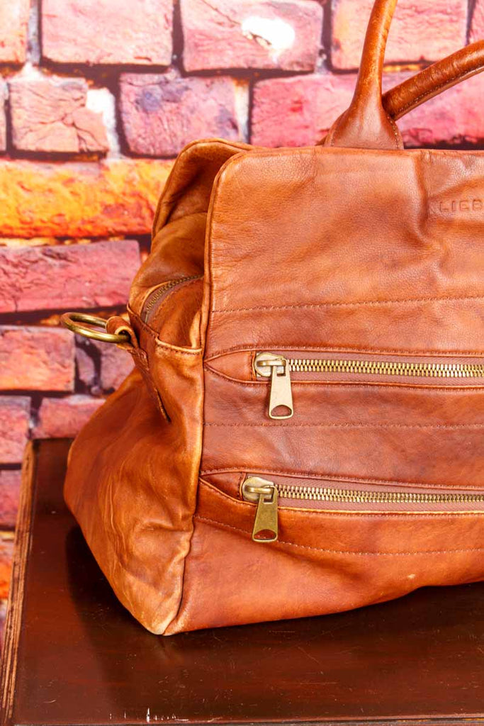 Liebeskind Leder Handtasche dunkelbraun