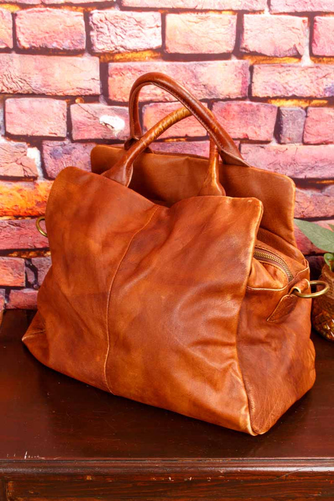 Liebeskind Leder Handtasche dunkelbraun