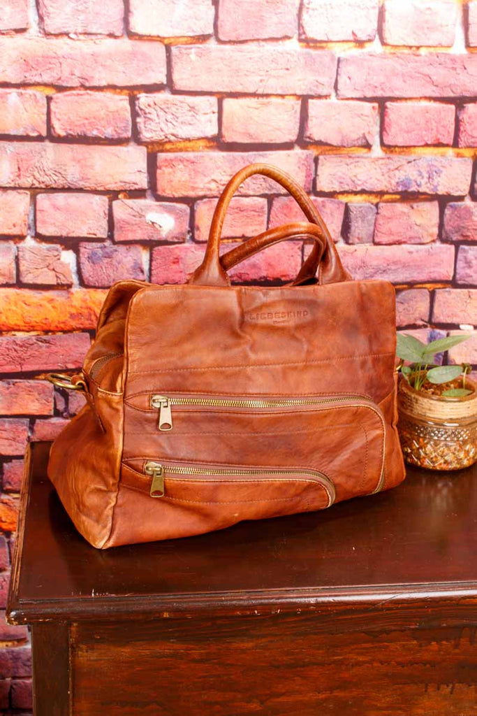 Liebeskind Leder Handtasche dunkelbraun