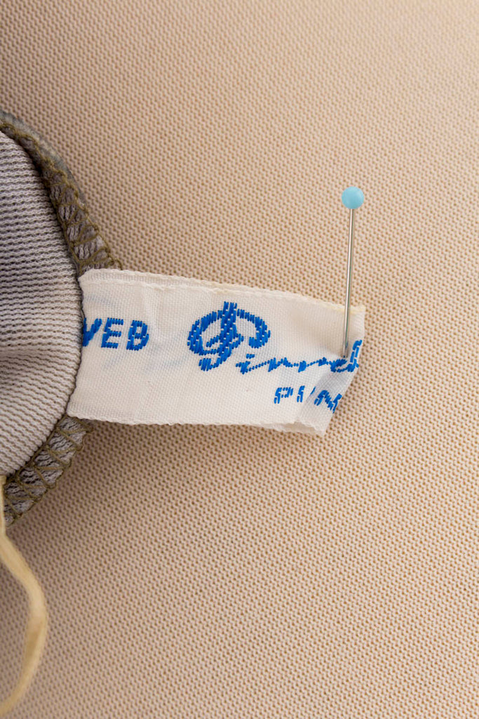 Vintage VEB Kleid aquarell Rüschen 70er DDR Frau grau grün L 44-46 M 40-42 Rockabilly vintageberlin.de