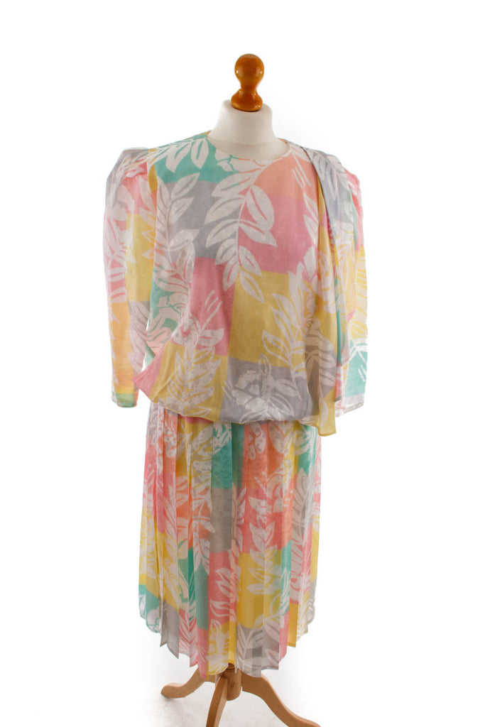 Extravagantes 80er Kleid pastell 80er Boho bunt Disco Frau real-80er real_80er S 36-38 Special vintageberlin.de