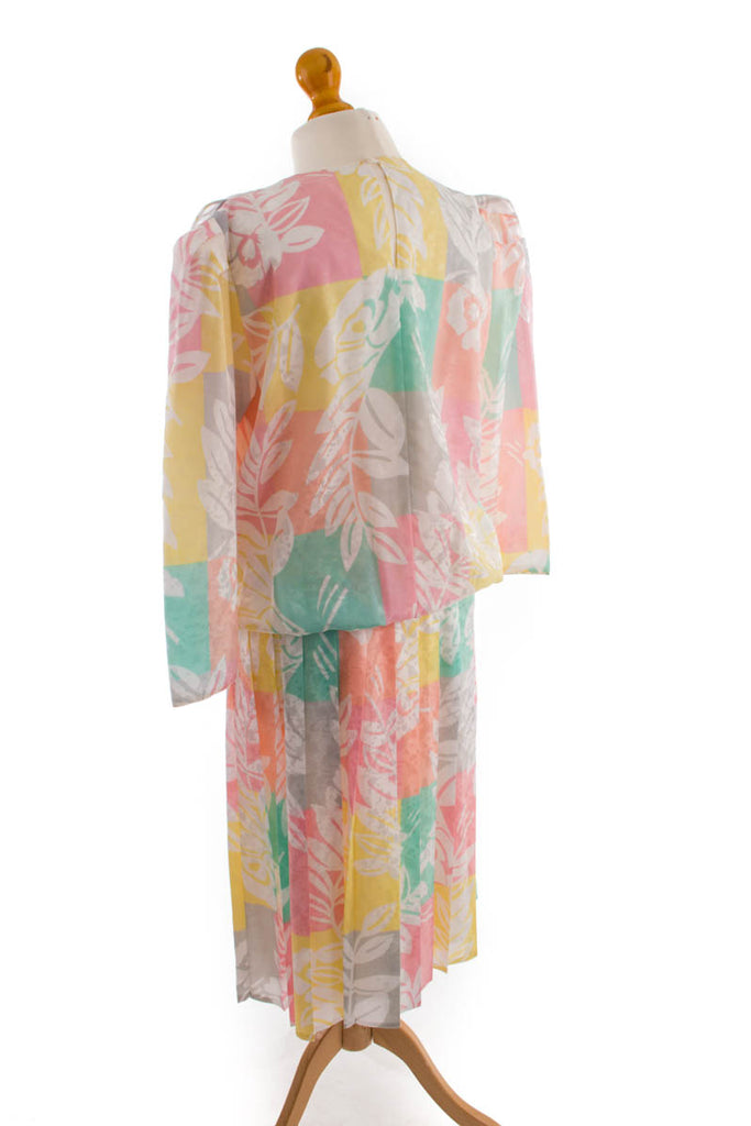 Extravagantes 80er Kleid pastell 80er Boho bunt Disco Frau real-80er real_80er S 36-38 Special vintageberlin.de