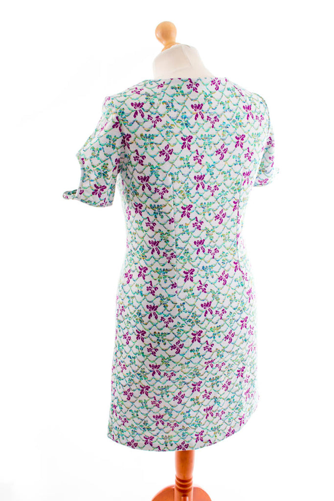 Vintage Minikleid bunt Blumen 60er 70er Boho bunt Disco Frau M 40-42 Mod Rockabilly Schlager Sekretärin Special vintageberlin.de