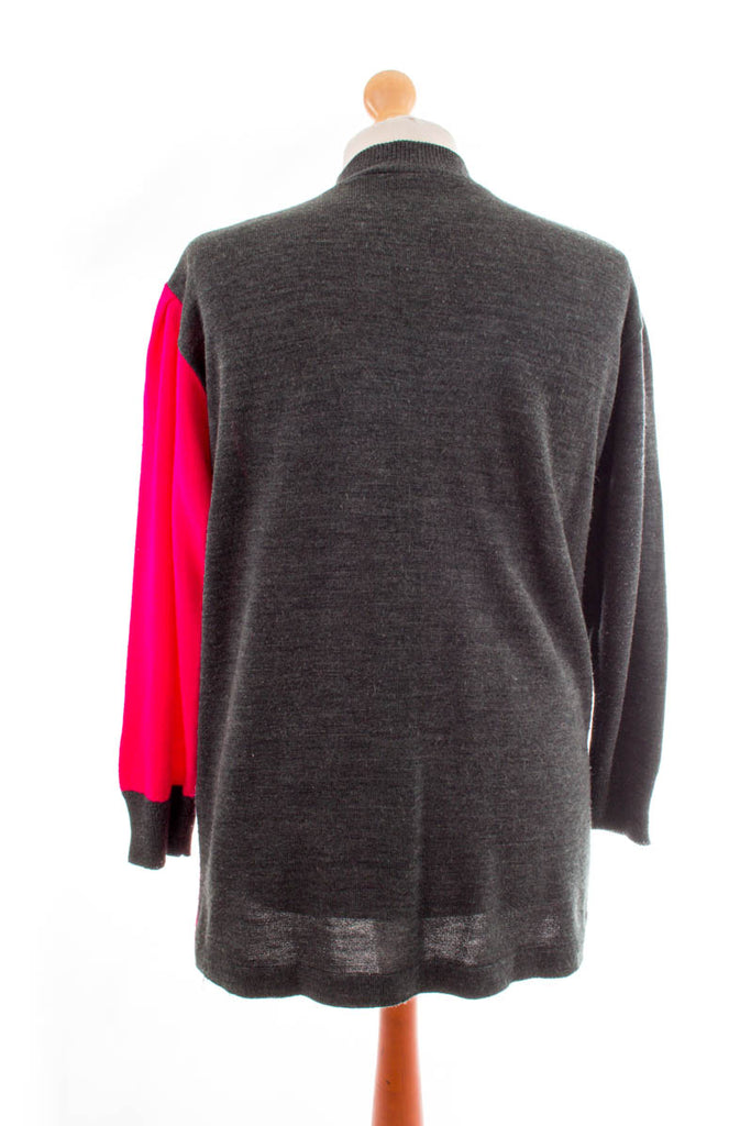 90er Pullover pink grau 80er 90er bunt Frau grau L 44-46 M 40-42 pink vintageberlin.de