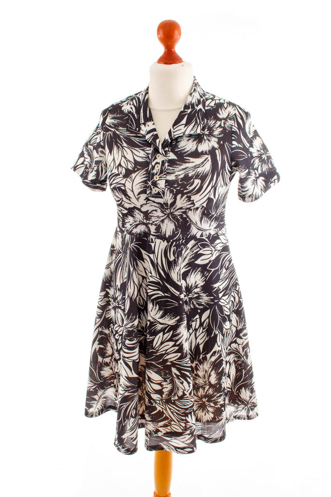 Rockabella Kleid schwarz weiß Default Title 60er Disco Frau M 40-42 Rockabilly Schlager schwarz weiß vintageberlin.de