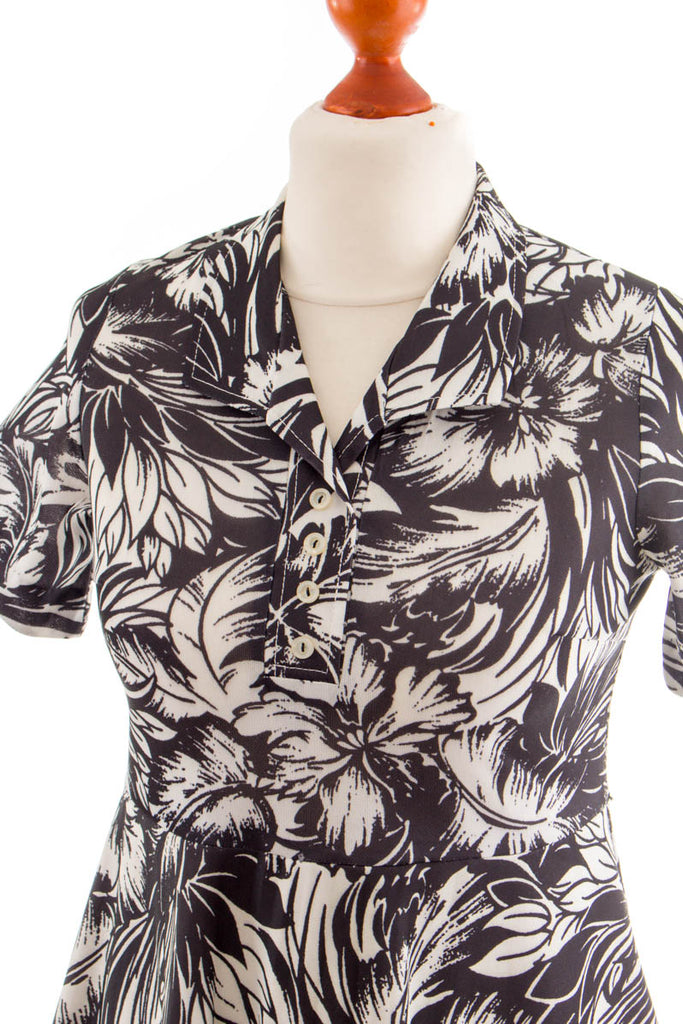 Rockabella Kleid schwarz weiß 60er Disco Frau M 40-42 Rockabilly Schlager schwarz weiß vintageberlin.de