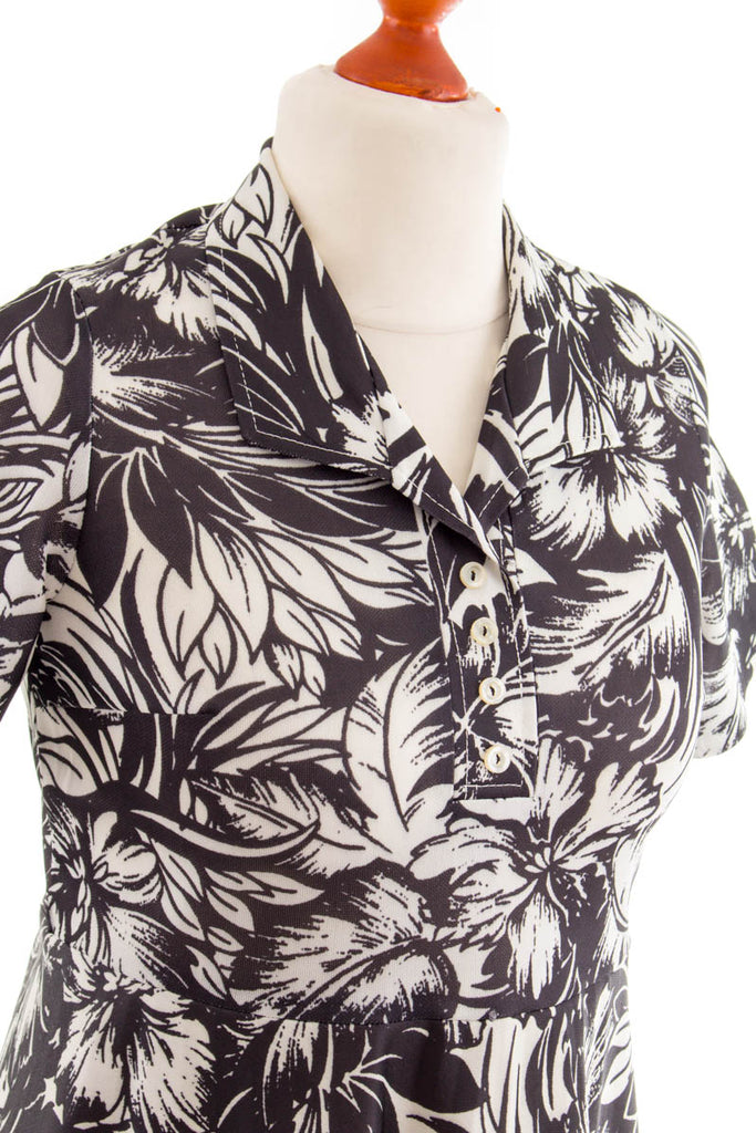 Rockabella Kleid schwarz weiß 60er Disco Frau M 40-42 Rockabilly Schlager schwarz weiß vintageberlin.de